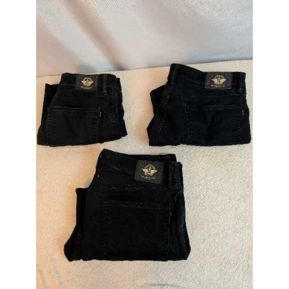 Lot Of 3 Dockers Jeans Mens W31 L30 Black Straight Fit Cotton Blend Pants